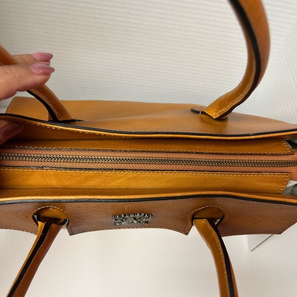 Pratesi Firenze Reggello Gran Gala B491 Camel Italian Leather Handbag Old Money - Picture 3 of 7